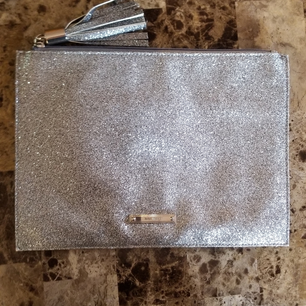Silver Metallic Evening Clutch